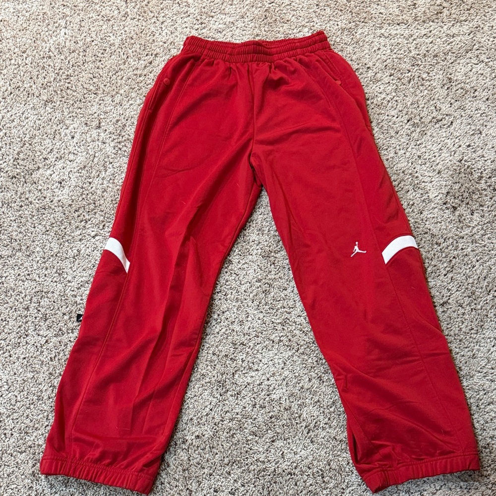 Jordan Red Sweatpants with White Accents